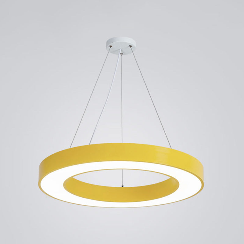 Forme de bague en métal La lumière suspendue style moderne 1-Light Hanging Mount Fixture pour la maternelle