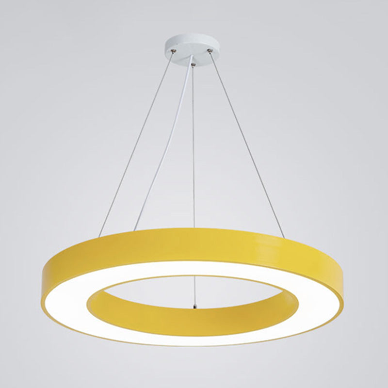 Forme de bague en métal La lumière suspendue style moderne 1-Light Hanging Mount Fixture pour la maternelle