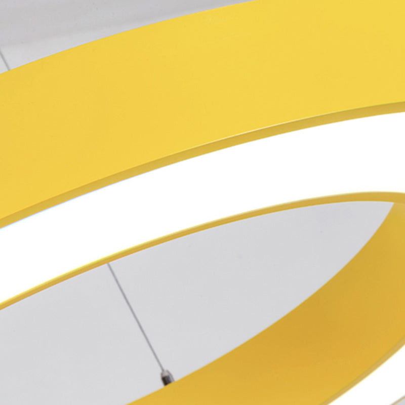 Forme de bague en métal La lumière suspendue style moderne 1-Light Hanging Mount Fixture pour la maternelle