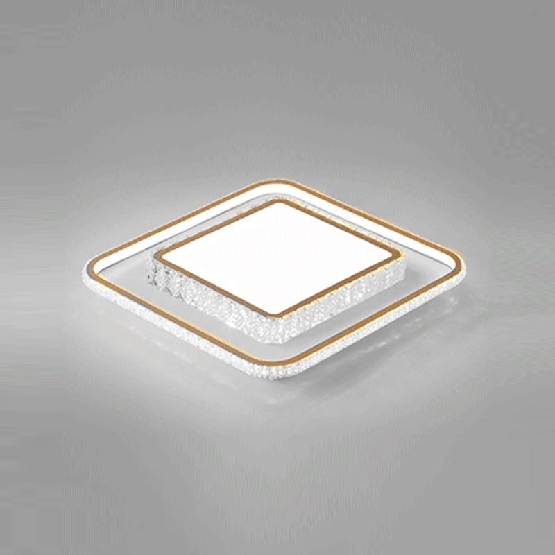 Illuminazione a soffitto da incasso a LED in stile moderno con montaggio a soffitto in cristallo geometrico