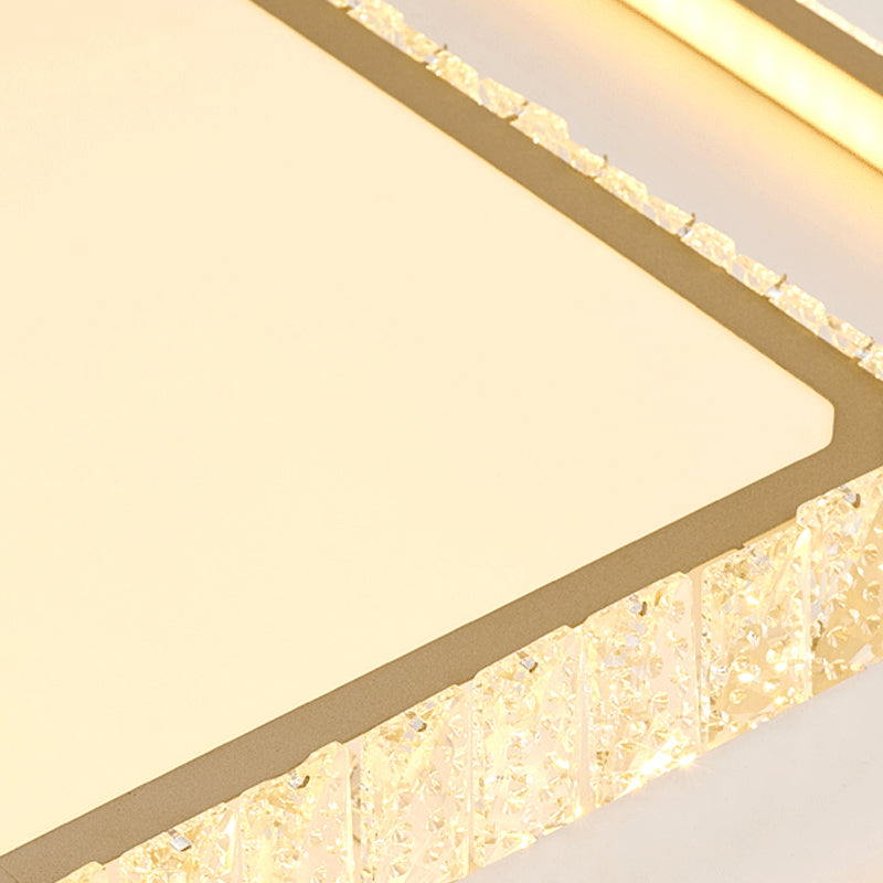 Illuminazione a soffitto da incasso a LED in stile moderno con montaggio a soffitto in cristallo geometrico