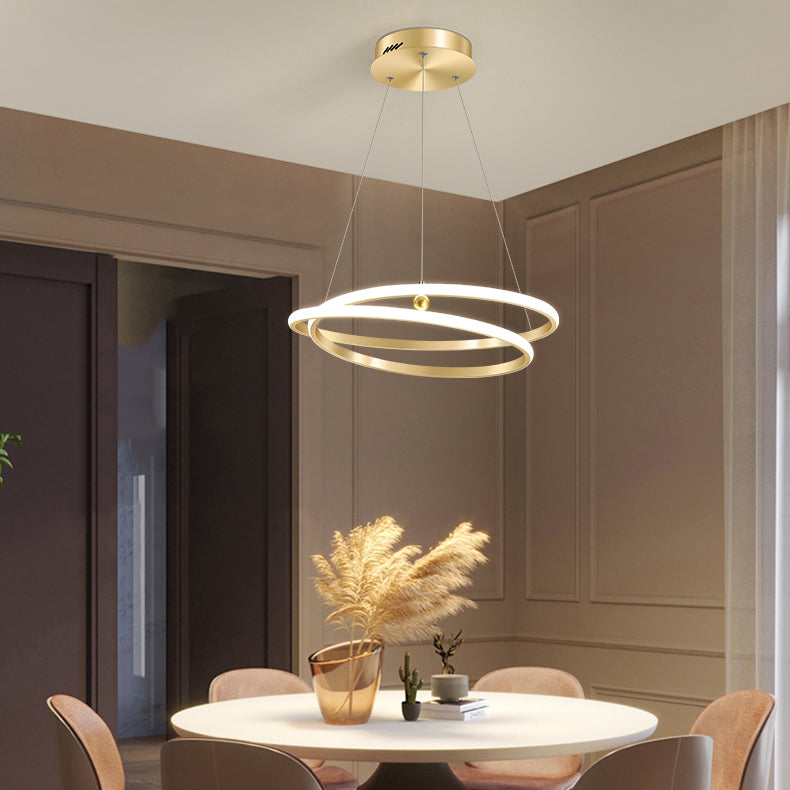 Twist Metal Hanging Light Fixture Minimalist LED Ceiling Pendant Light for Living Room