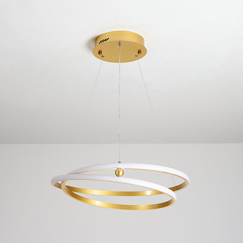 Twist Metal Hanging Light Fixture Minimalist LED Ceiling Pendant Light for Living Room