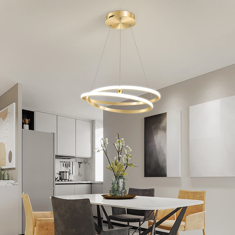 Twist Metal Hanging Light Fixture Minimalist LED Ceiling Pendant Light for Living Room