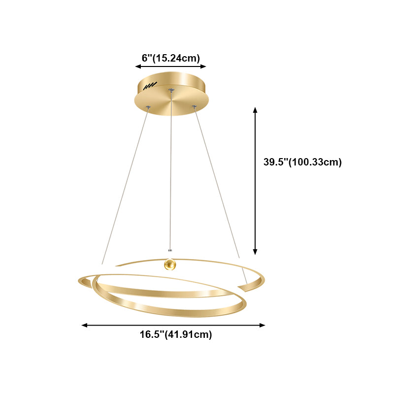 Twist Metal Hanging Light Fixture Minimalist LED Ceiling Pendant Light for Living Room