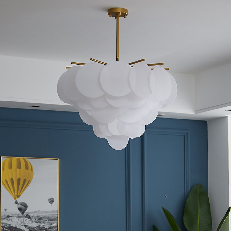 Accesorio de iluminación de araña simple luz colgante moderna con sombra acrílica para dormitorio