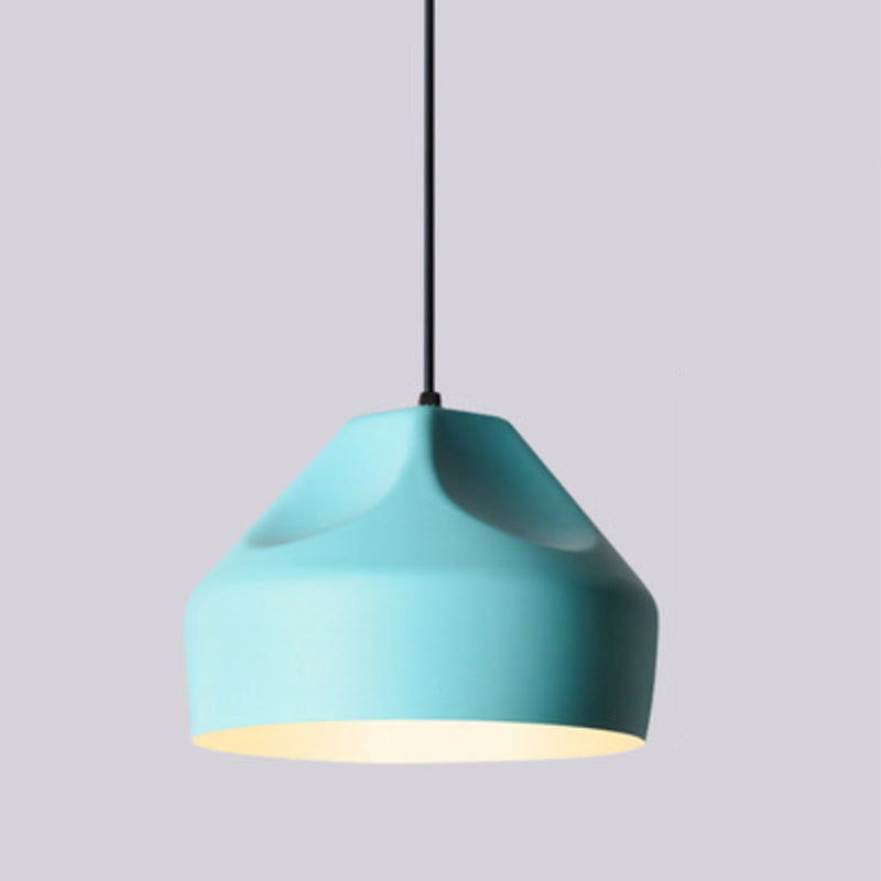 Macaron Single-Bulb Pendant lampe Aluminium Géométrique Hanging Light pour salle à manger