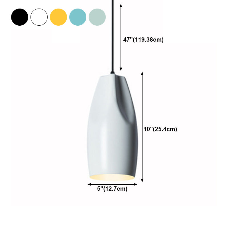 Macaron Single-Bulb Pendant lampe Aluminium Géométrique Hanging Light pour salle à manger