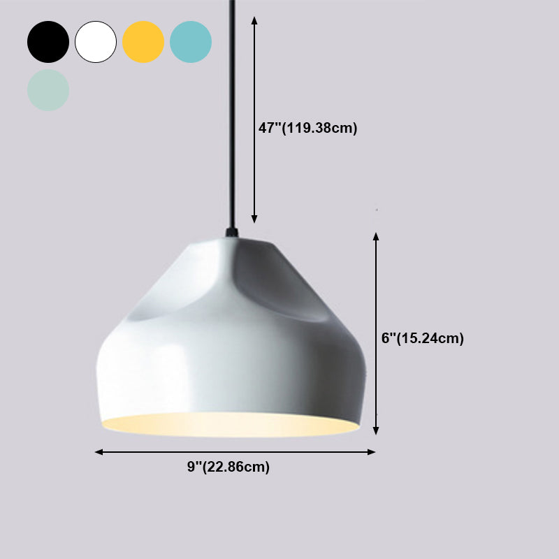 Macaron Single-Bulb Pendant lampe Aluminium Géométrique Hanging Light pour salle à manger