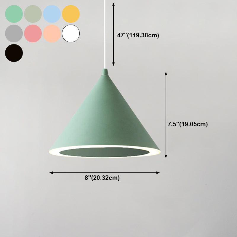 Pendard à LED en forme de cône métallique