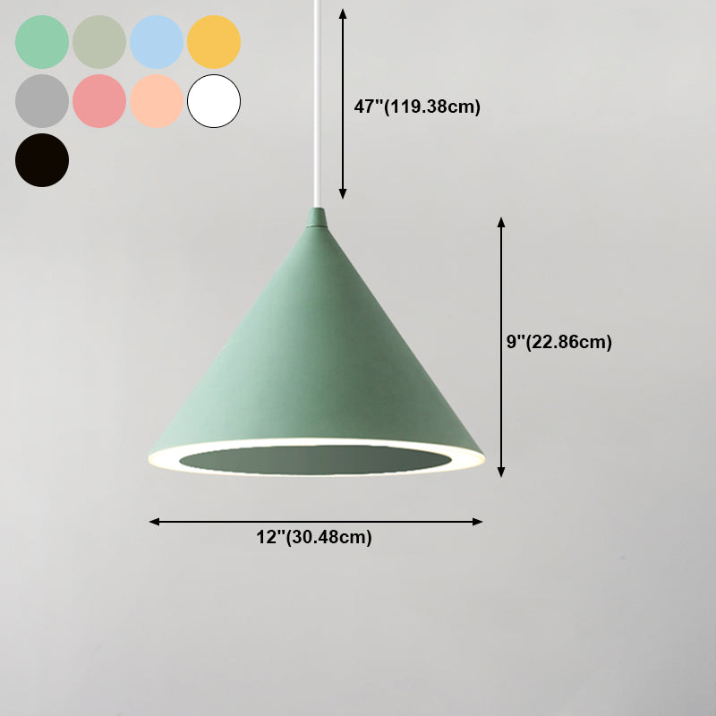 Pendard à LED en forme de cône métallique