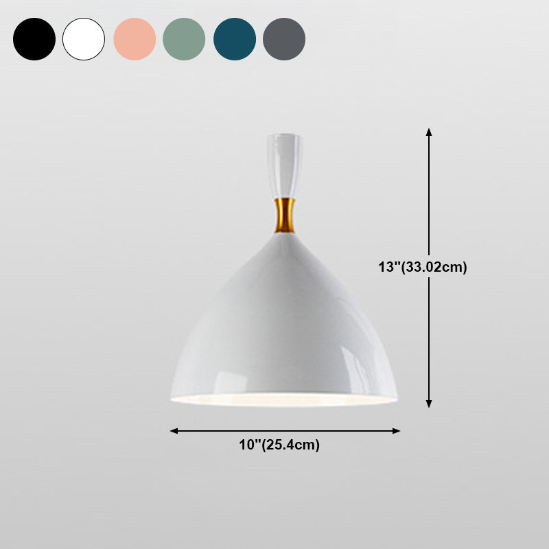 Macaron Style 1-Bulb Pendant Pendant Metal Teardrop en forme de lumière suspendue pour salle à manger