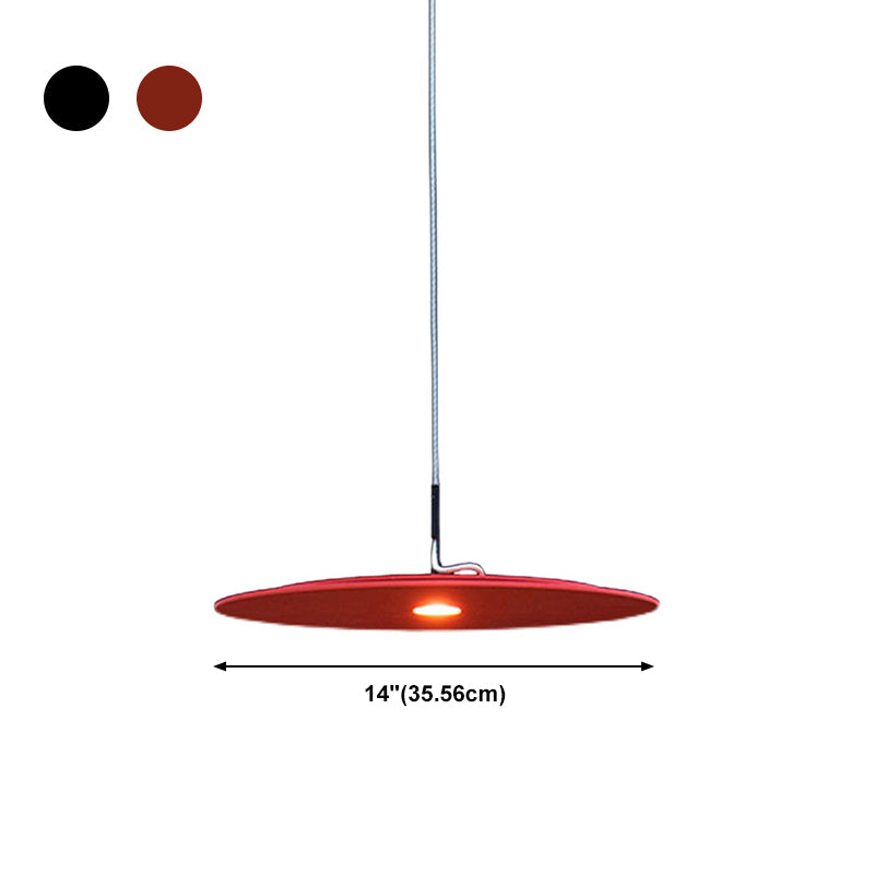 Flat Shape Metal Pendant Light Simple Modern LED Ceiling Suspension Lamp