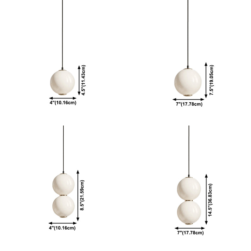 Pendre en verre à balle simple Assayeur d'éclairage suspendu moderne pour chambre à coucher