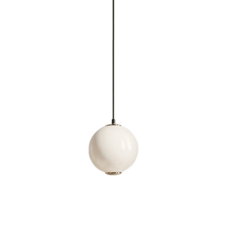 Simple Ball Glass Pendant Light Modern Suspended Lighting Fixture for Bedroom