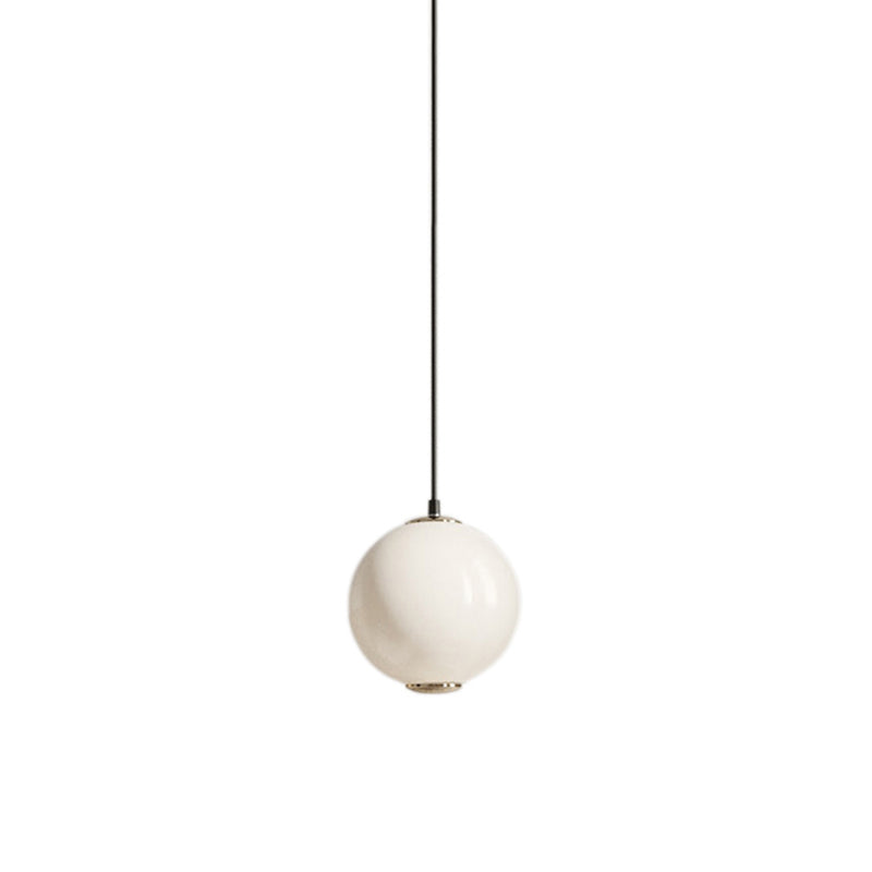 Simple Ball Glass Pendant Light Modern Suspended Lighting Fixture for Bedroom