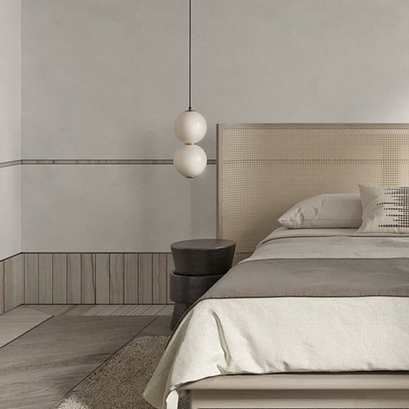 Simple Ball Glass Pendant Light Modern Suspended Lighting Fixture for Bedroom