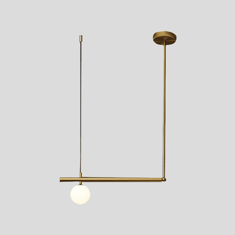 Postmodern Metal Island Light Multi Head Hanging Light with Glass Shade for Dining Table