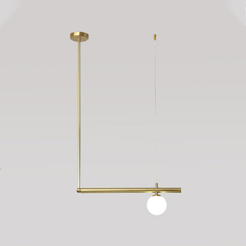 Postmodern Metal Island Light Multi Head Hanging Light with Glass Shade for Dining Table