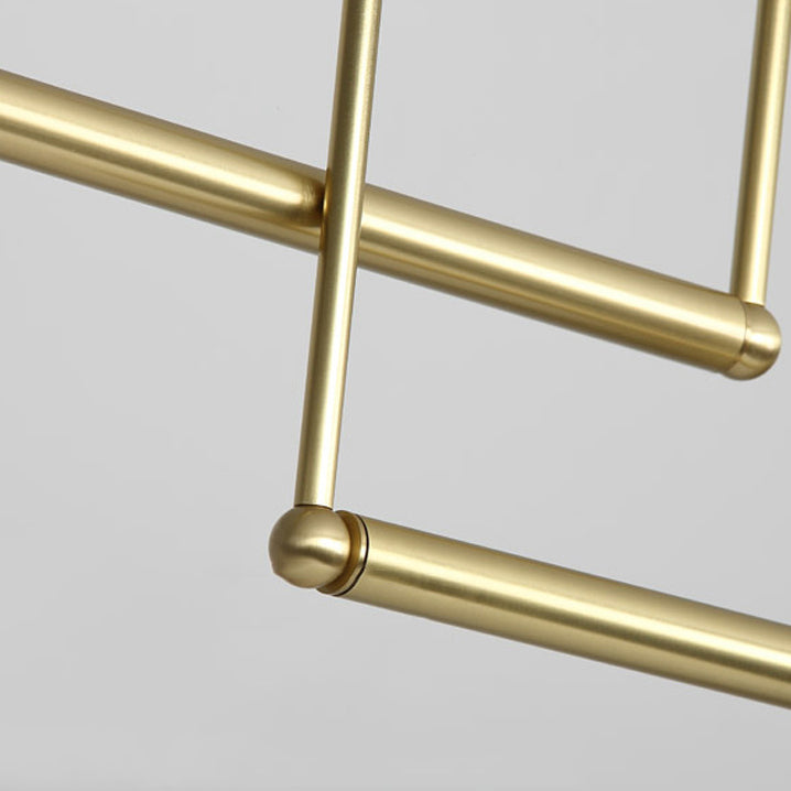 Postmodern Metal Island Light Multi Head Light con sombra de vidrio para mesa de comedor