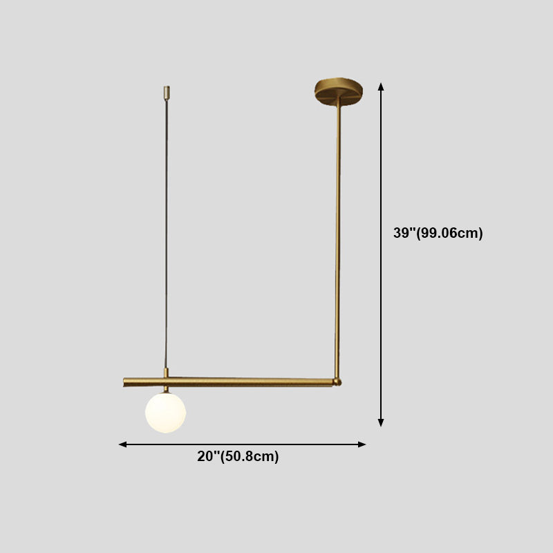 Postmodern Metal Island Light Multi Head Light con sombra de vidrio para mesa de comedor