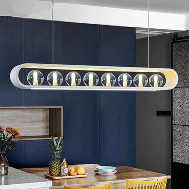 Minimalismo Isla Ligera Ligera de vidrio transparente accesorios de iluminación para comedor