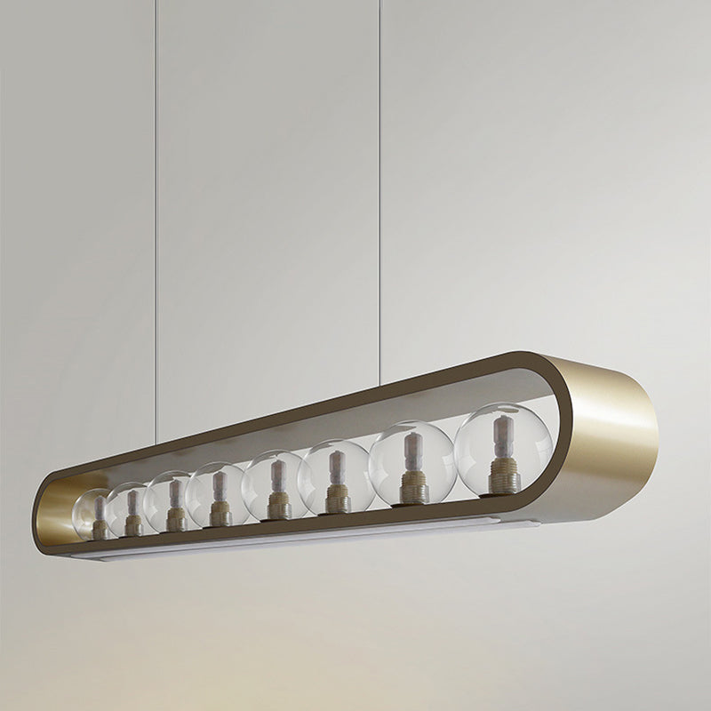 Minimalismo Isla Ligera Ligera de vidrio transparente accesorios de iluminación para comedor