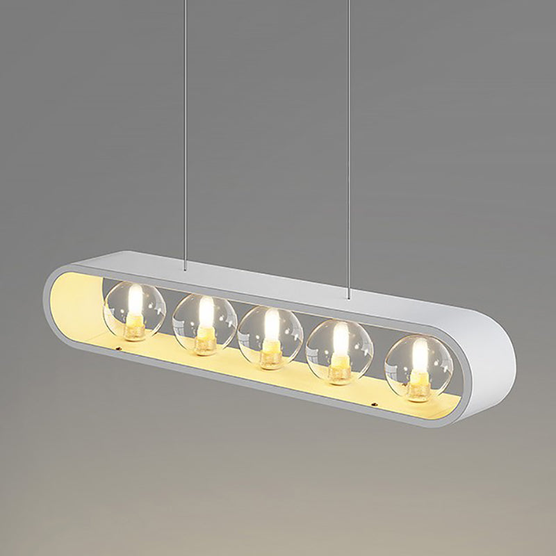 Minimalismo Isla Ligera Ligera de vidrio transparente accesorios de iluminación para comedor