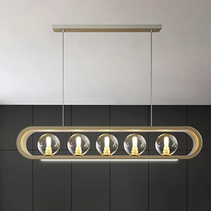 Minimalismo Isla Ligera Ligera de vidrio transparente accesorios de iluminación para comedor