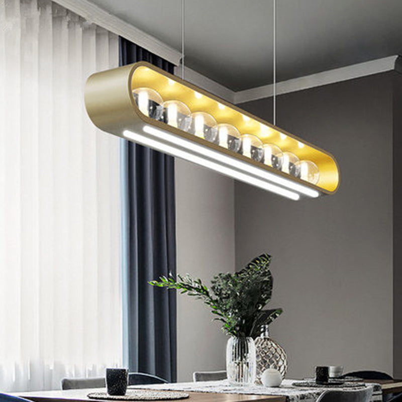 Minimalismo Isla Ligera Ligera de vidrio transparente accesorios de iluminación para comedor