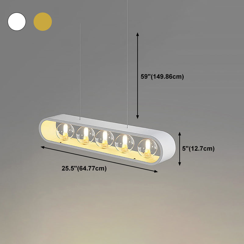 Minimalismo Isla Ligera Ligera de vidrio transparente accesorios de iluminación para comedor