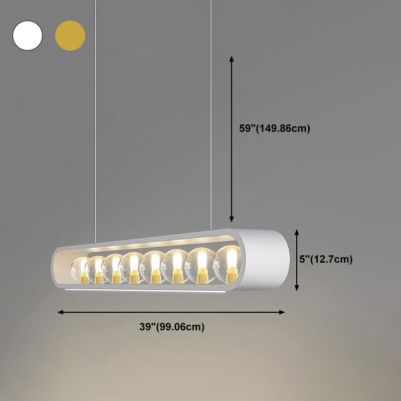 Minimalismo Isla Ligera Ligera de vidrio transparente accesorios de iluminación para comedor