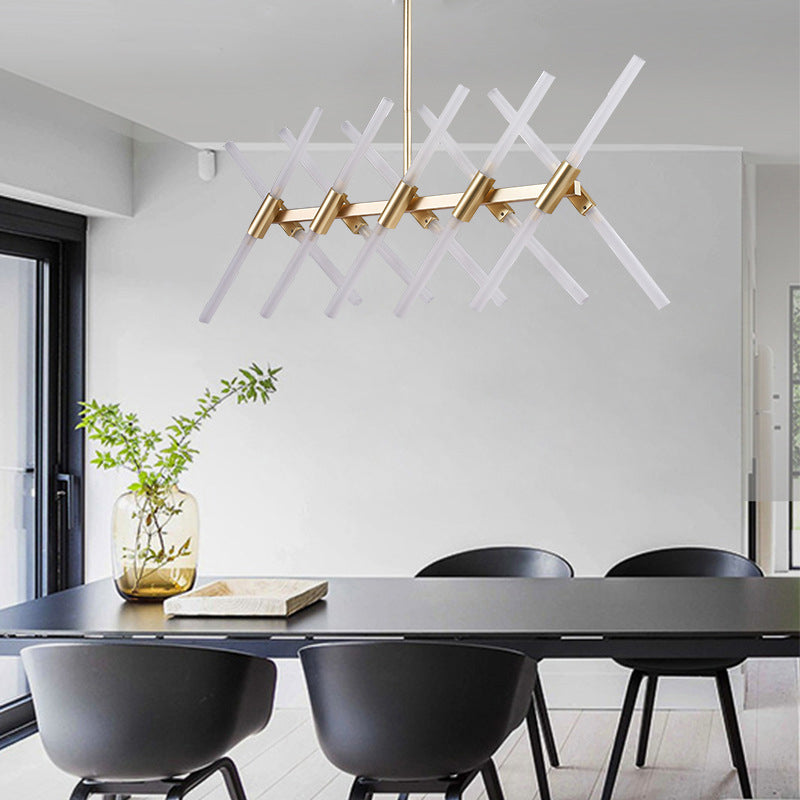 Minimalismo de vidrio ligero de la isla 20 accesorios de iluminación colgante para el comedor para el comedor