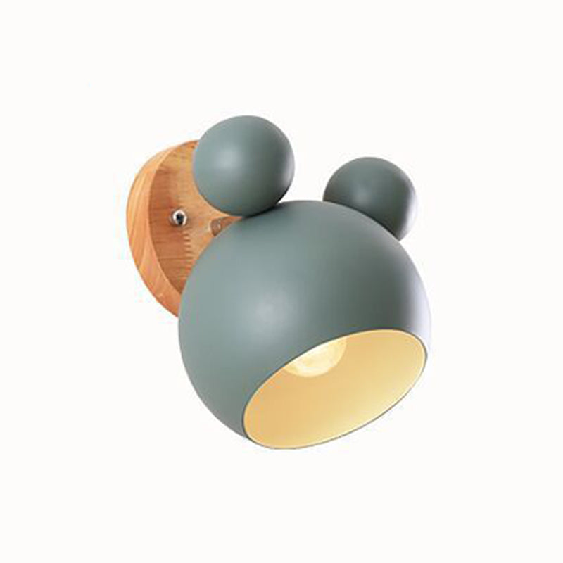 Nordic Metall Wall Light 6 "breite Makkaronwandleuchten mit Holz für Wohnzimmer