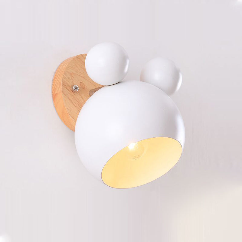 Nordic Metall Wall Light 6 "breite Makkaronwandleuchten mit Holz für Wohnzimmer