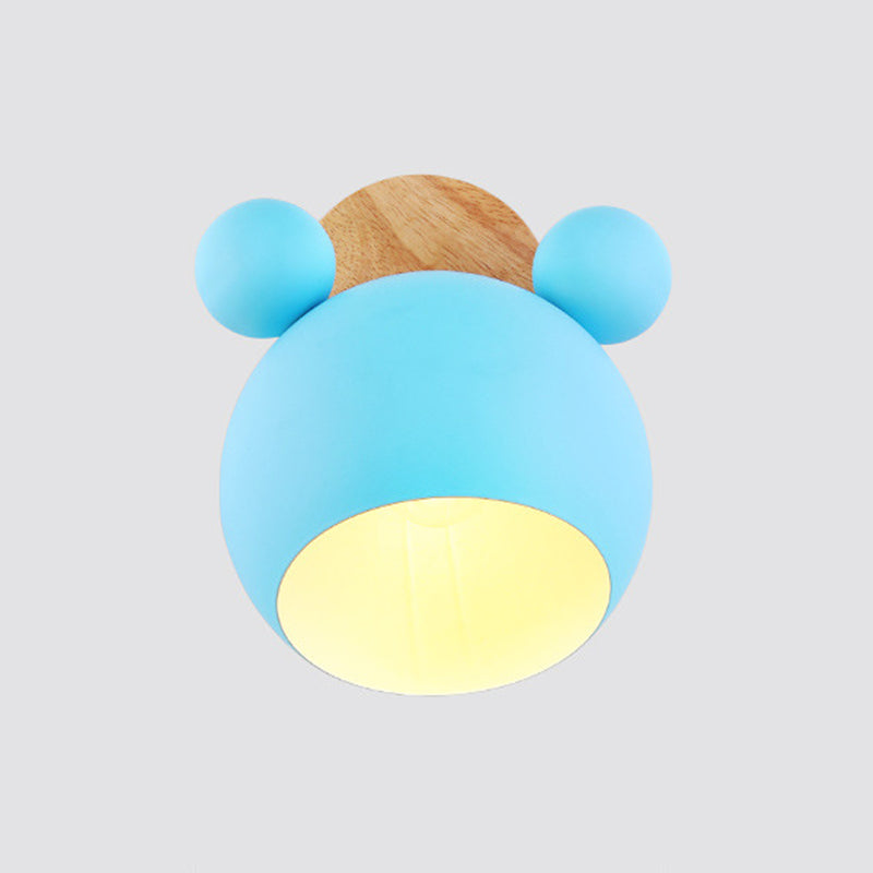 Nordic Metall Wall Light 6 "breite Makkaronwandleuchten mit Holz für Wohnzimmer