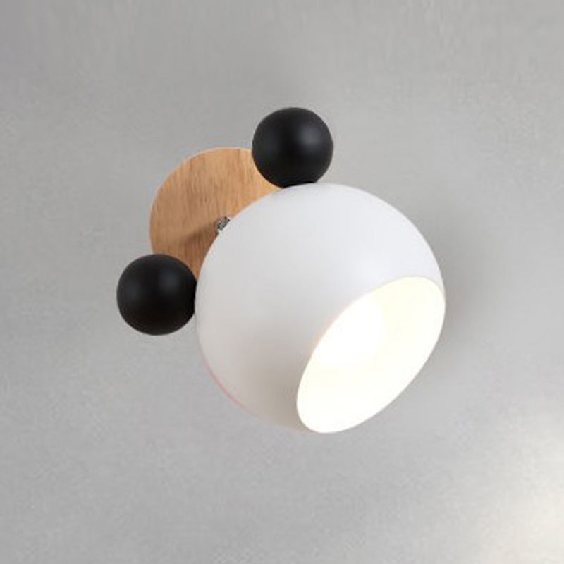 Nordic Metall Wall Light 6 "breite Makkaronwandleuchten mit Holz für Wohnzimmer