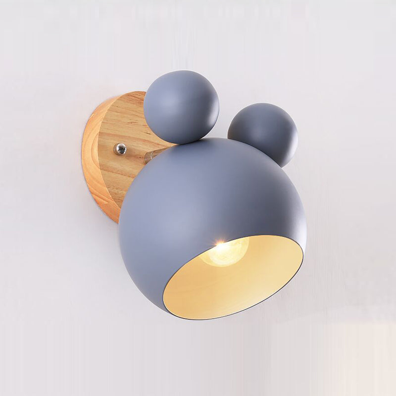 Luce da parete in metallo nordico 6 "Wide Macaron Wall Sconce con legno per soggiorno