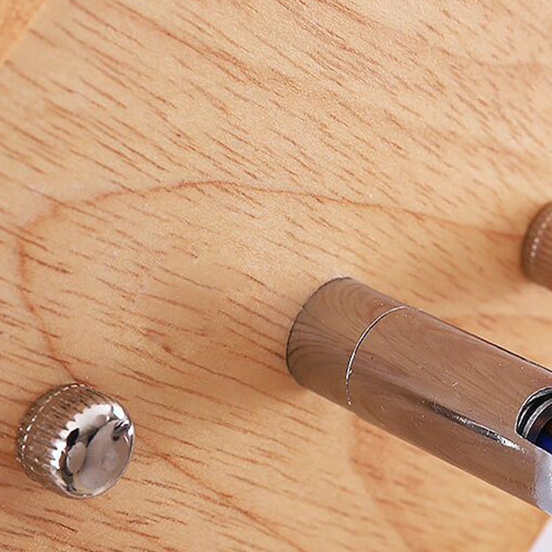 Nordic Metall Wall Light 6 "breite Makkaronwandleuchten mit Holz für Wohnzimmer