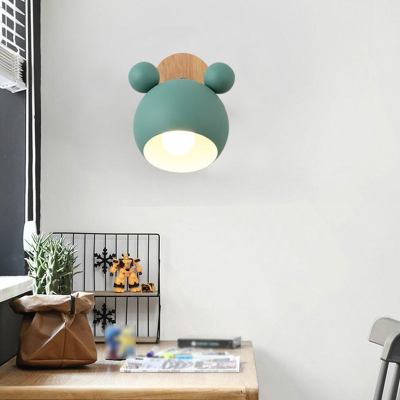 Nordic Metall Wall Light 6 "breite Makkaronwandleuchten mit Holz für Wohnzimmer