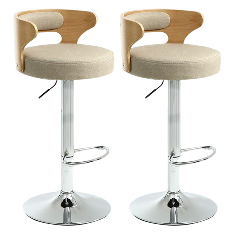 Modern Rotatable Backrest Counter Stool Steel Household Bar Stool with Cushion and Pedal
