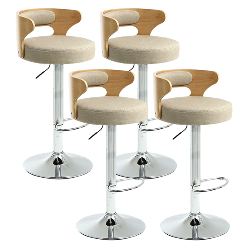 Modern Rotatable Backrest Counter Stool Steel Household Bar Stool with Cushion and Pedal