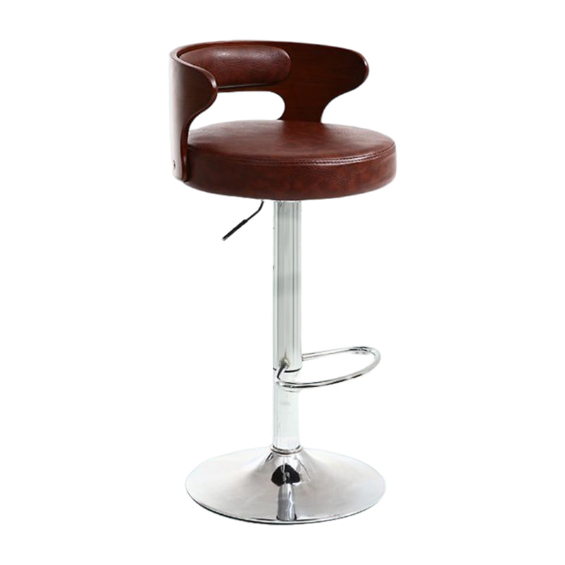Modern Rotatable Backrest Counter Stool Steel Household Bar Stool with Cushion and Pedal