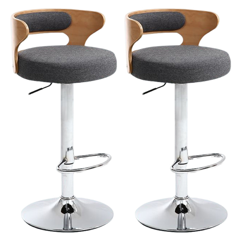Modern Rotatable Backrest Counter Stool Steel Household Bar Stool with Cushion and Pedal