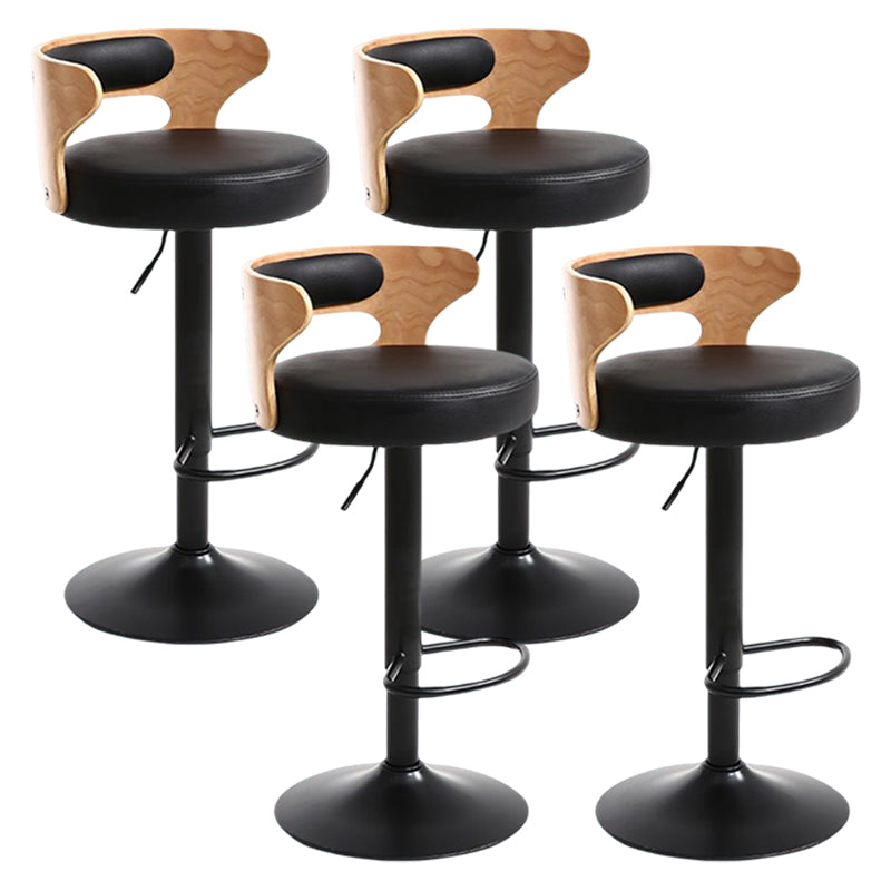 Modern Rotatable Backrest Counter Stool Steel Household Bar Stool with Cushion and Pedal