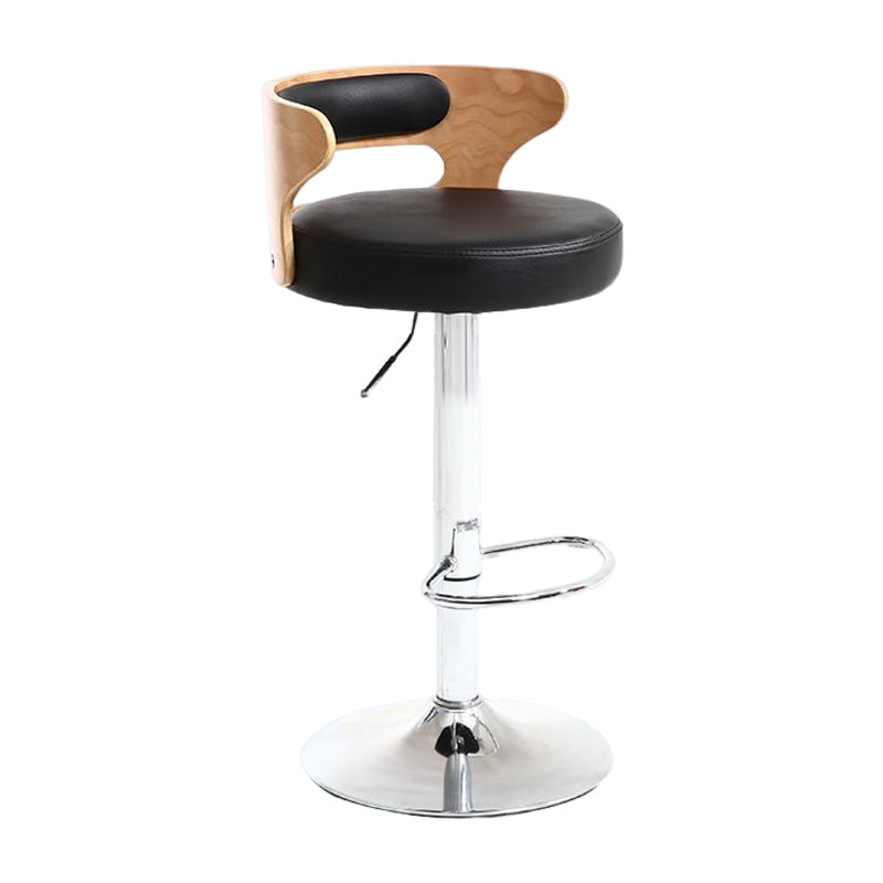 Modern Rotatable Backrest Counter Stool Steel Household Bar Stool with Cushion and Pedal