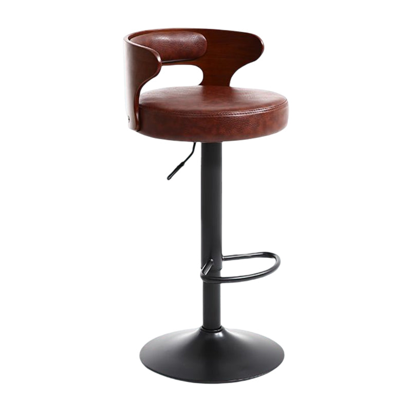Modern Rotatable Backrest Counter Stool Steel Household Bar Stool with Cushion and Pedal