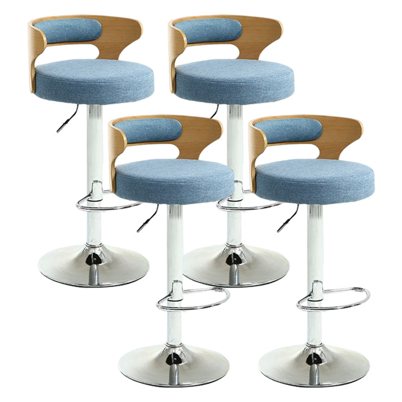 Modern Rotatable Backrest Counter Stool Steel Household Bar Stool with Cushion and Pedal
