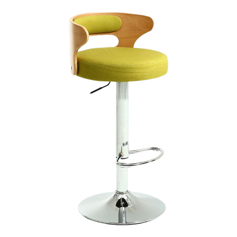 Modern Rotatable Backrest Counter Stool Steel Household Bar Stool with Cushion and Pedal