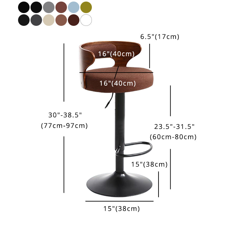 Modern Rotatable Backrest Counter Stool Steel Household Bar Stool with Cushion and Pedal